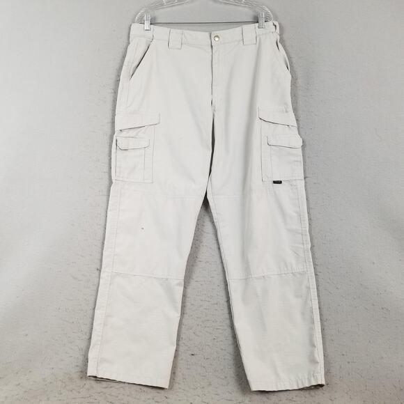 TRU-SPEC Cargo Pants Mens 36x32 Khaki Ripstop Tactical Utility Pockets Workwear - Picture 1 of 15